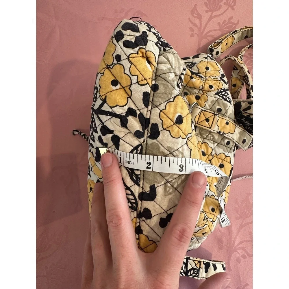 Vera Bradley yellow and‎ black drawstring backpack and shoulder bag
